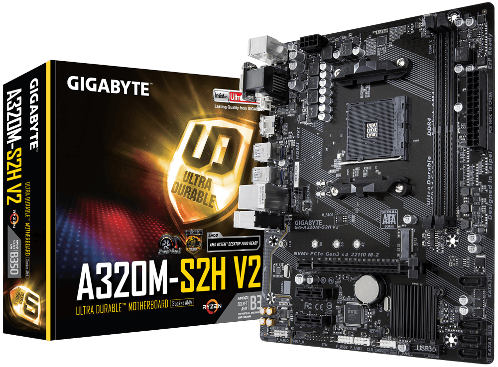 GIGABYTE GA A320M S2H V2, B350