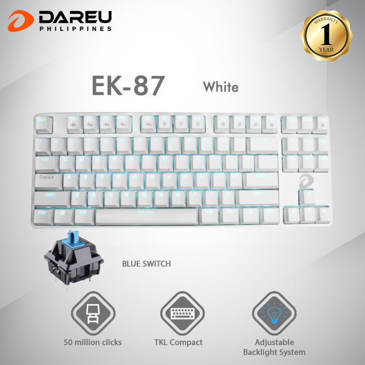 DAREU EK87 WHITE BLUE SWITCH