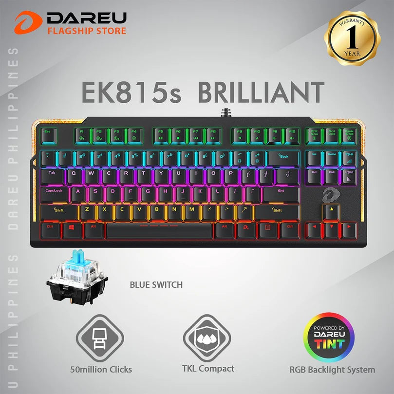 DAREU KEYBOARD EK815S BRILLIANT MECHANICAL GAMING KB (TKL)