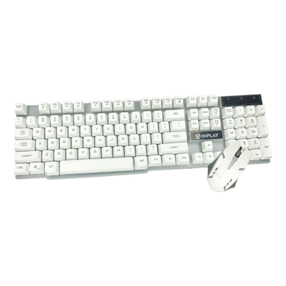 INPLAY STX200 COMBO MSE AND KB RAINBOW SUSPENDED BACKLIT (WHITE)