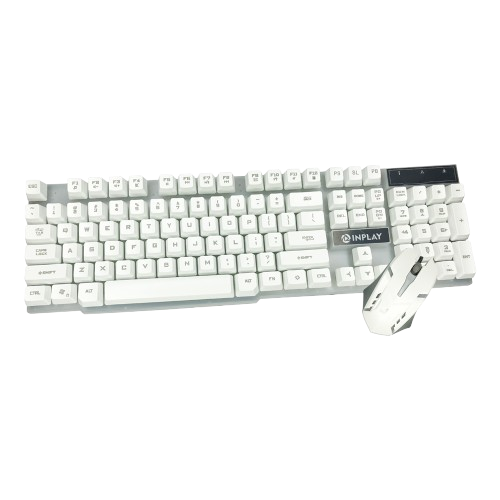 INPLAY STX200 COMBO MSE AND KB RAINBOW SUSPENDED BACKLIT (WHITE)