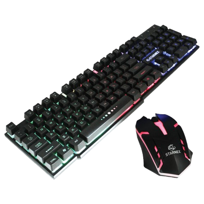 INPLAY STX360 COMBO MSE AND KB RAINBOW SUSPENDED BACKLIT (BLACK)