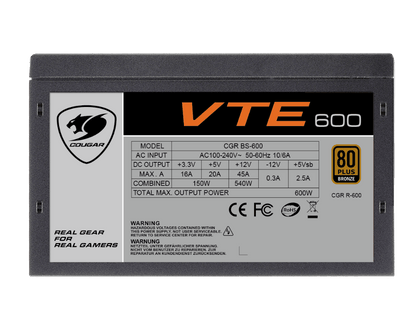 COUGAR VTE 600WATTS BS-600 80+ BRONZE PSU