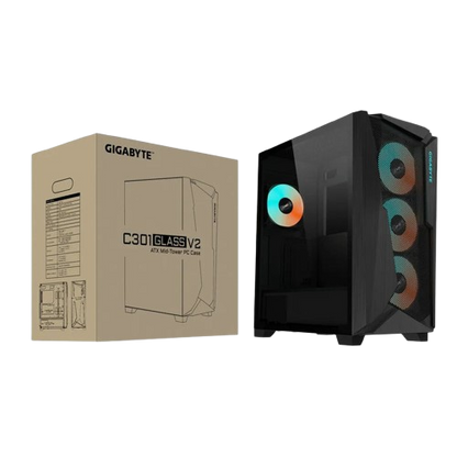GIGABYTE C301G TEMPERED GLASS/RGB MID TOWER 4XARGB BLACK