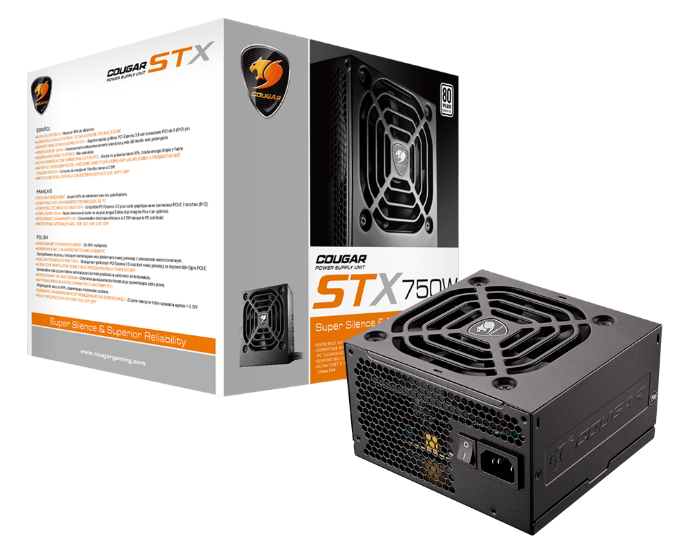 COUGAR STX 750WATTS 80+ PSU