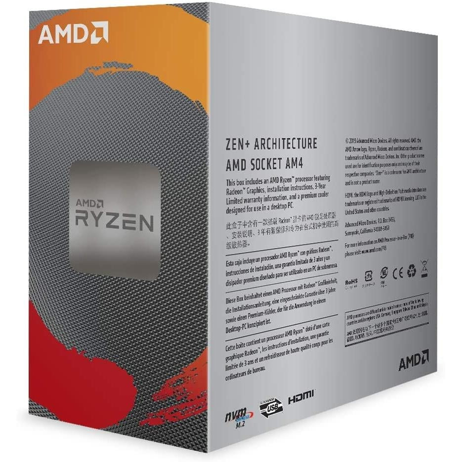 AMD RYZEN 3 3200G | 4 Cores | 4 Threads | 3.6 GHz | AM4 | Radeon Vega 8 Graphics | Desktop Processor