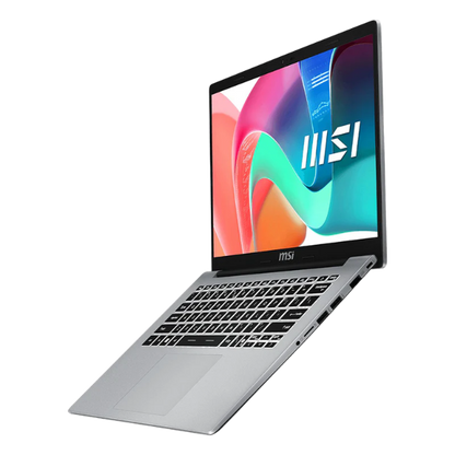 MSI Modern 14 F13MG-032PH Laptop (Urban Silver) | 14" FHD (1920x1080) IPS | i3-1315U | 8GB RAM | 512GB SSD | Intel UHD Graphics | Windows 11 Home + MSI Sleeve Bag GP