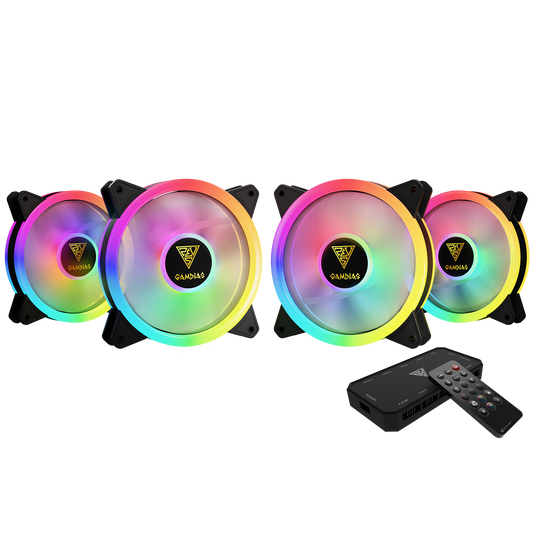 GAMDIAS AELUS M2-1204R RGB FAN W/ CONTROLLER