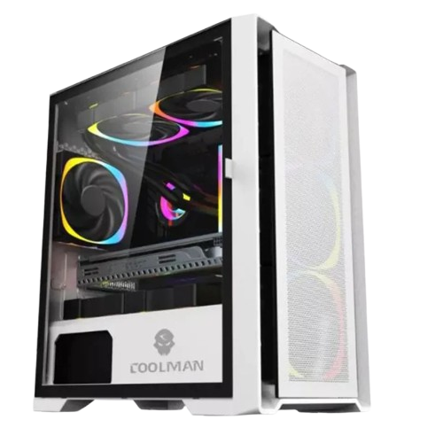COOLMAN RUBY CASE WHITE 3PCS FANS