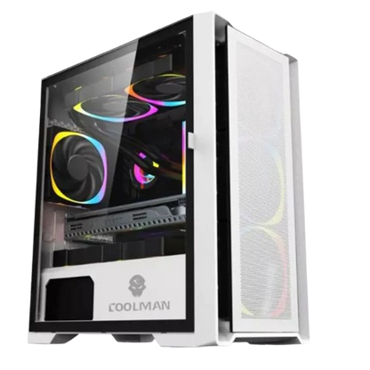 COOLMAN RUBY CASE WHITE 3PCS FANS