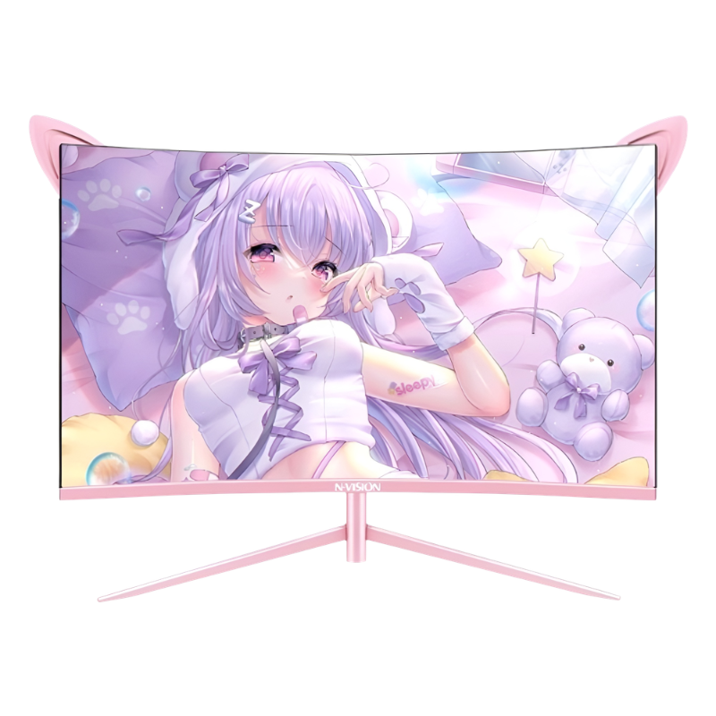 NVISION IN27GT-P 27" FHD CURVED PINK GAMING MONITOR 180HZ