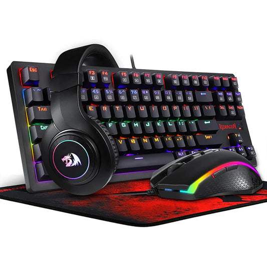REDRAGON 4IN1 COMBO S113P-KN (KEYBOARD, MOUSE, HEADSET, MOUSEPAD)
