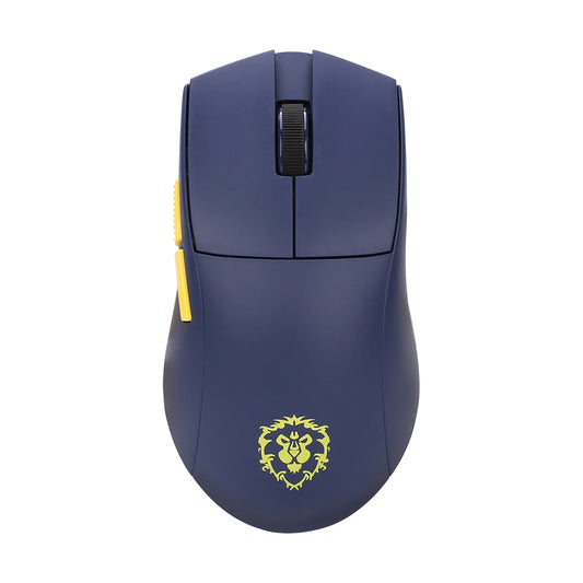 REDRAGON WORLD OF WARCRAFT YGK01 HORDE WIRED+2.4GHZ TRI-MODE ULTRA LIGHT-WEIGHT GAMING MOUSE BLUE