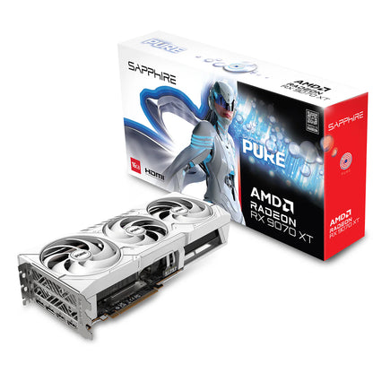 SAPPHIRE PURE AMD RADEON™ RX 9070 XT GAMING OC 16GB DUAL HDMI / DUAL DP LITE GRAPHICS CARD