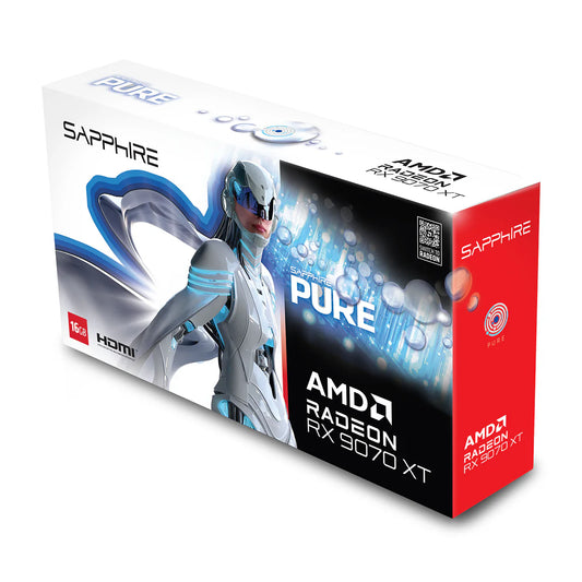 SAPPHIRE PURE AMD RADEON™ RX 9070 XT GAMING OC 16GB DUAL HDMI / DUAL DP LITE GRAPHICS CARD