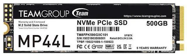 TEAM GROUP MP44L 500GB M.2 2280 NVME PCIE 4.0 GEN 4