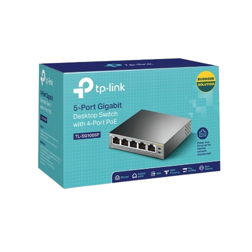 TP LINK TL-SG1005P 5-PORT GIGABIT DESKTOP SWITCH W/ 4-PORT POE