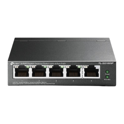 TP LINK TL-SG1005P 5-PORT GIGABIT DESKTOP SWITCH W/ 4-PORT POE