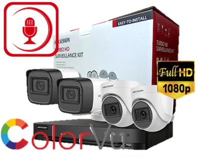 HIKVISION TVI-LITE-4CH2D2B-2MP-COLORVU 4-CHANNEL DVR + 4CAMERAS