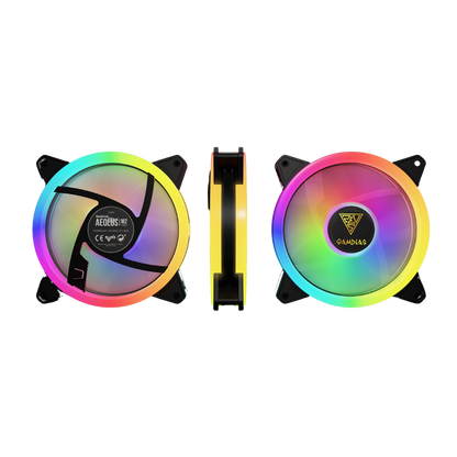 GAMDIAS AELUS M2-1204R RGB FAN W/ CONTROLLER