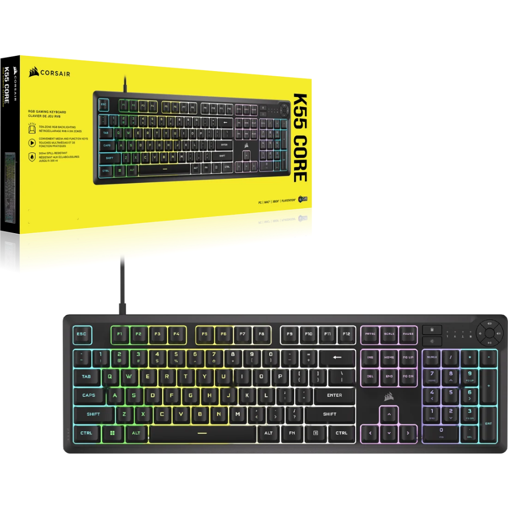 CORSAIR K55 CORE RGB GAMING KEYBOARD